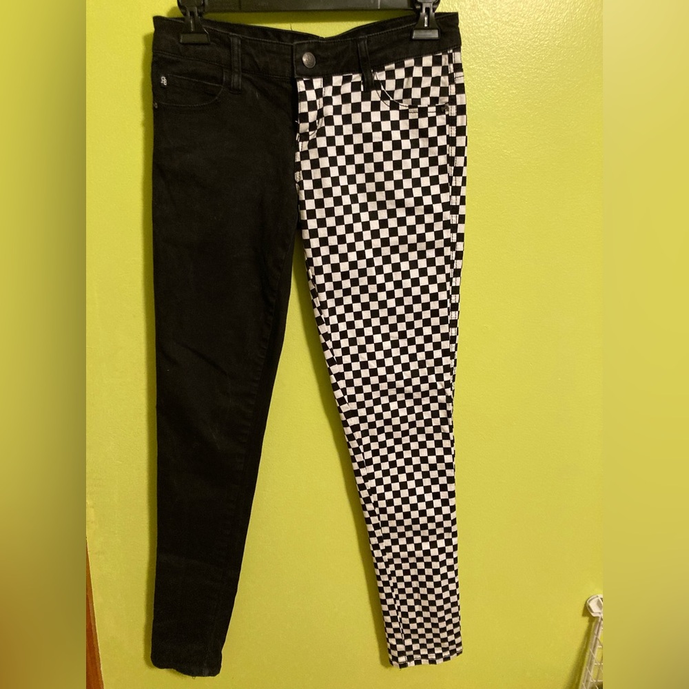 Black and white checkered pants